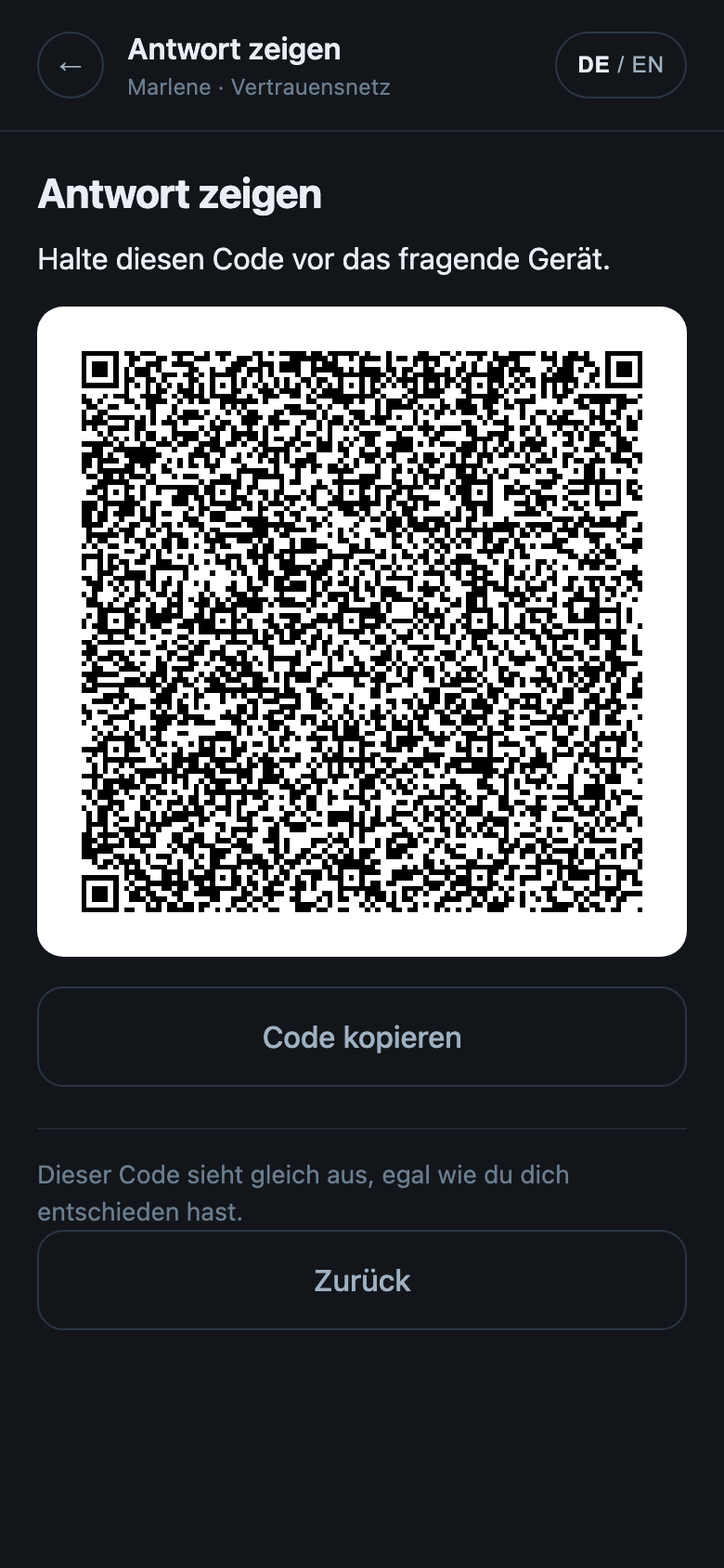 Antwort als QR-Code
