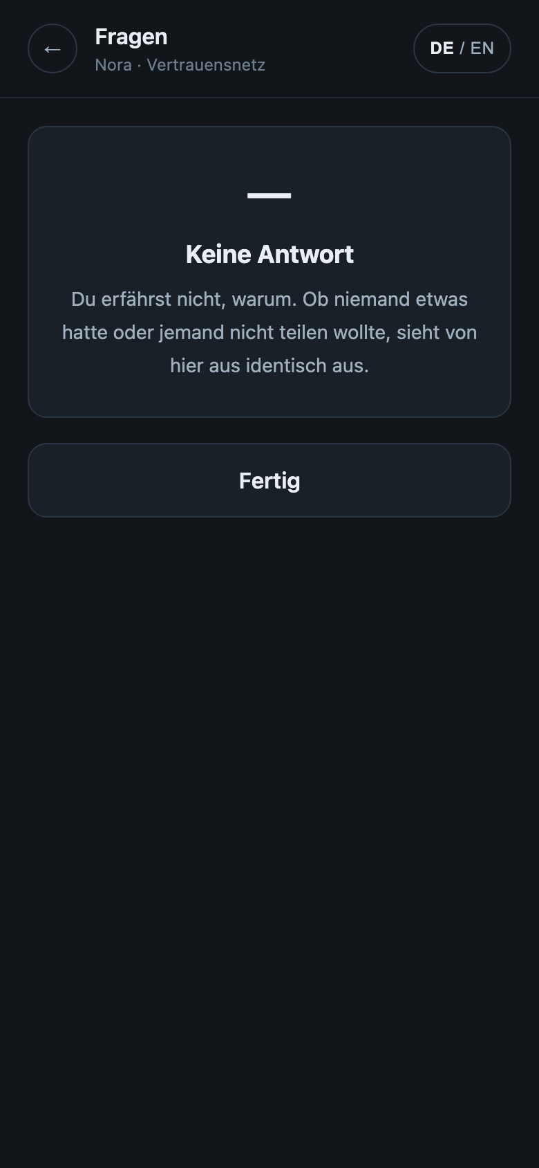 Ergebnis keine Antwort